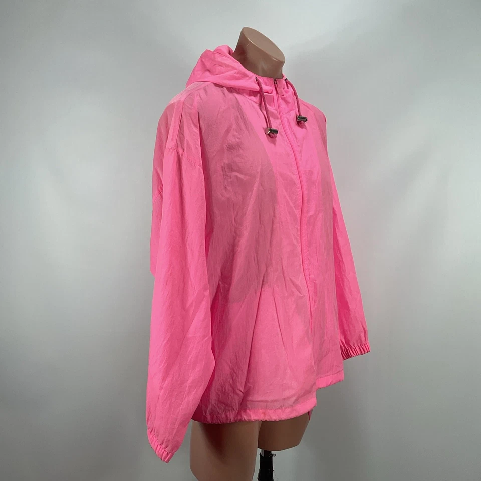 Chaqueta cortavientos ligera con capucha rosa neón L Pro Spirit de colección años 80 90 Pro Spirit para hombre Foto 4 de 4