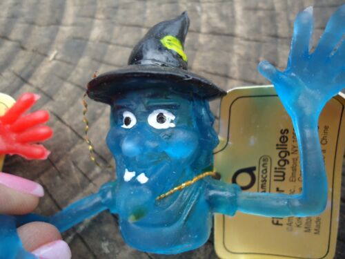 VTG Finger Wigglies Pair Red Blue Witch Halloween Novelty Nick Naks Toy Mini Fig - Picture 3 of 5