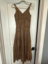 Women’s Scully Western Midi Dress Size Large Copper Distressed With Details