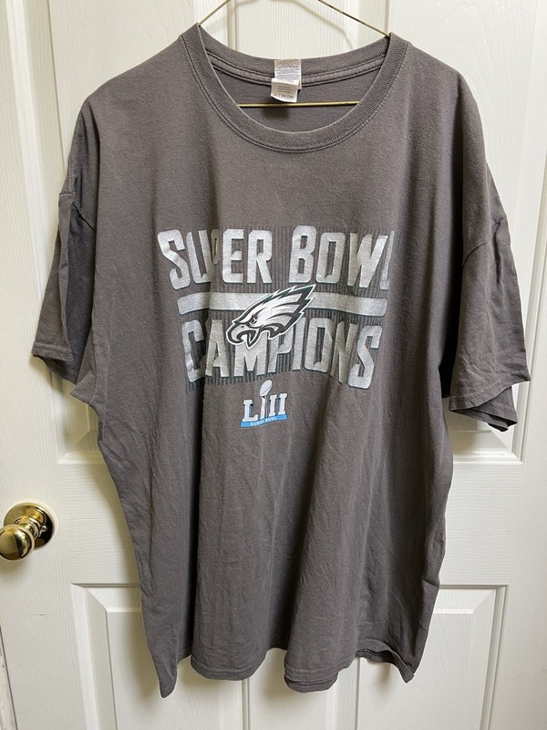 Gildan Super Bowl LIII Champions Eagles 2XL Gray Heavy Cotton Men's T-Shirt