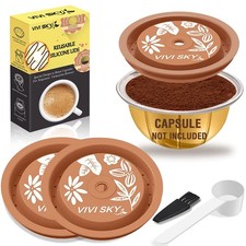 Reusable Coffee Capsule Lids Work Nespresso Pods Vertuoline,Food Grade Silicon