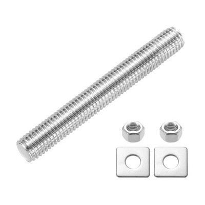 Fully Threaded Rod, M12 x 90mm 304 Stainless Steel with Nuts Washers