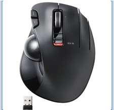 ELECOM EX-G Wireless Thumb-Operated Trackball Mouse M-XT3DRBK-G