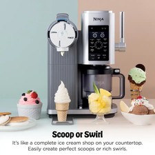Ninja CREAMi Swirl 13-in-1 Ice Cream Maker  Soft Serve Machine NC701 Silver NEW