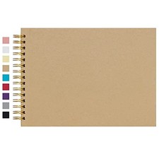 12.2 x 8.5 Inch Large DIY Scrapbook Photo Album 80 Pages Thick Kraft Brown