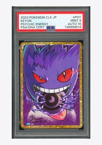 Pokemon PSA 9 AUTO 10 Psychic Energy Holo Gengar Keyun 2023 #PSY CLK Japanese