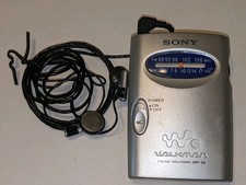 Sony SRF-59 AM/FM Walkman Radio Silver with Belt Clip Tested Working