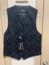 Brand New Small Black Formal Patterned Vest