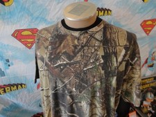 Vtg 2000  s Camo Hunting Wilderness Tree Camouflage Hunting short slv T-shirt XL