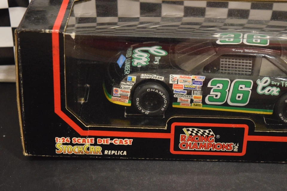 *RARE* 1991 Racing Champions Kenny Wallace #36 Cox Lumber 1:24 Scale -SIGNED - Image 2 of 4