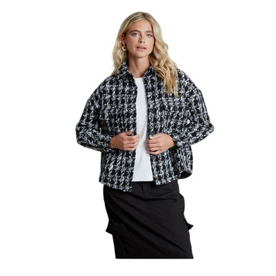 Native Youth Melia Women s XS Cropped Blazer Jacket Quiet Luxury Office Holiday