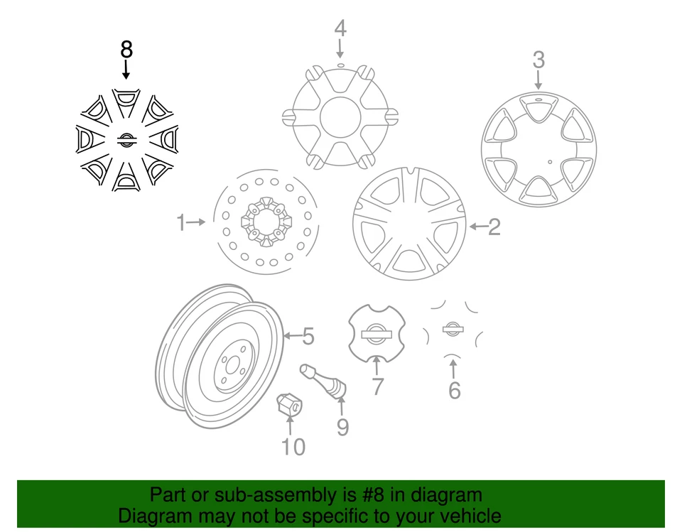 Genuine Nissan 2003-2006 Nissan Sentra - Wheel Cover 40315-4Z800 - Image 2 of 2