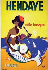 Affiche Poster Landes Béarn Pays Basque Aquitaine Pyrénées Hendaye
