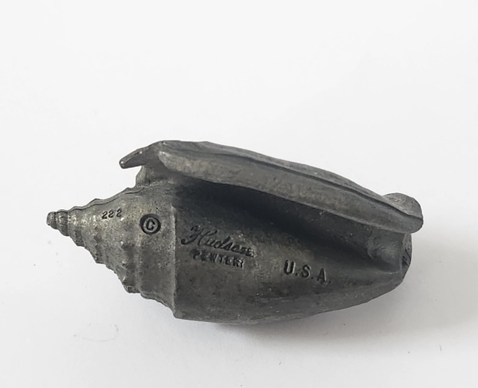 Lot Of 3 Vintage Pewter Miniature Figurine - Owl Shell Elephant - 2 Are Hudson