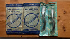RARE NOS Lot of 4 Vtg Amerock Deco Chrome Cabinet Hardware Pulls w/Screws 5in.