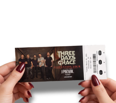 Three Days Grace Souvenir Keepsake Ticket Alienation Tour 2026 Musik