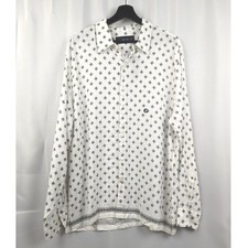 Abercrombie and Fitch White Casual Button Down with Geometric Pattern XL NWOT