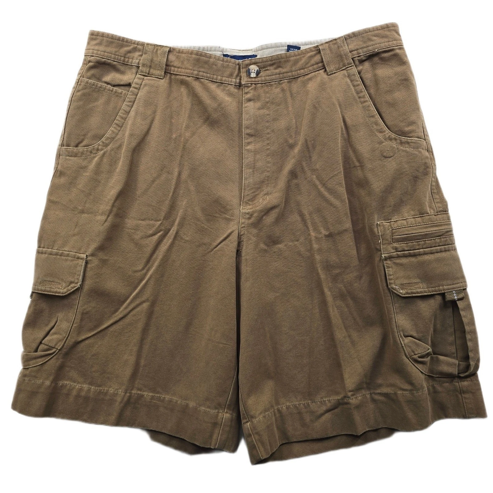 John Ashford Cargo Shorts Mens 38 Brown 100% Cotton Canvas Utility NEW