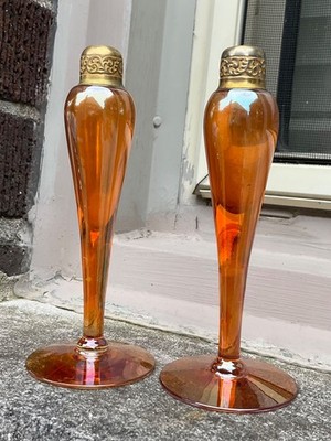 Vintage Signed DEVILBISS VANITY DECO PERFUME BOTTLES To Restore MARIGOLD