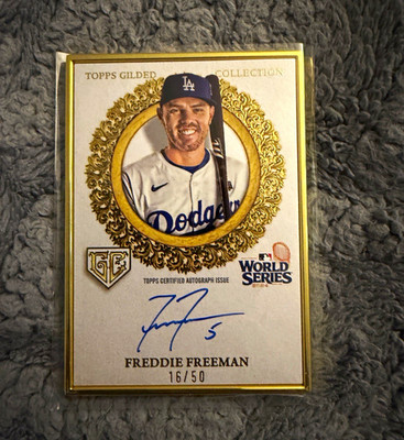 Topps 2025 Gilded Collection Freddie Freeman Dodgers Gilded Champions Auto 16/50