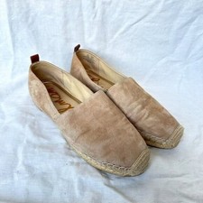 Sam Edelman 9.5 Khloe Slip-On Espadrille Light Brown Tan Suede Leather Summer