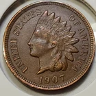 1907 Indian Head Cent - XF+ - 4 Diamonds - Little Scuffed