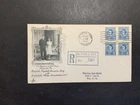 Canada 1948 FDC 1st day cover to the USA Block of 4 QE II Wedding