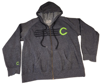 theCHIVE Mens XL Full Zip Up Hoodie Dark Heather Gray KCCO Graphic Sweatshirt