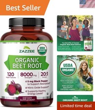 USDA Certified Organic Beet Root 20:1 Extract, 120 Quick-Release Capsules