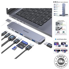 MacBook USB C Hub 8-in-2 with Fast Charging  Multiple Data Ports