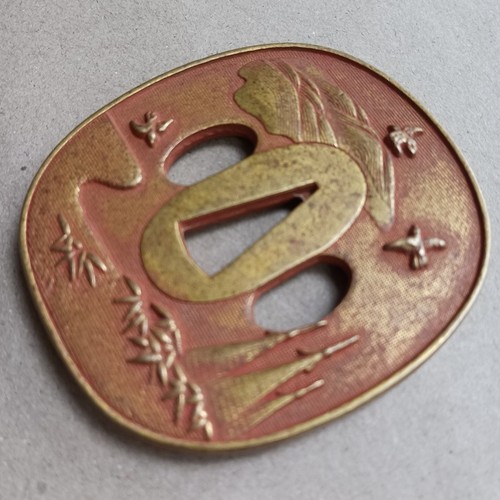Stark sitzendes Schwertteil Tsuba Schutzklinge für Japan Katana Wakizashi Edge