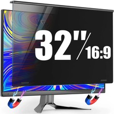 PJOVORY Magnetic 32" Privacy Screen for 16:9 Monitor Anti-Spy Blue Light Filter