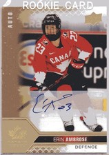 2022 UD Team Canada WOMEN  -  GOLD  Autograph .  rookie card of   ERIN  AMBROSE
