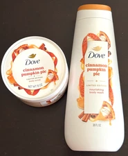 Dove Cinnamon Pumpkin Pie Body Wash & Scrub Set Limited Edition Holiday Treats