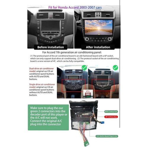 For Honda Accord 2003-2007 Apple CarPlay Android 13 Car Stereo Radio GPS WIFI FM - Picture 8 of 14
