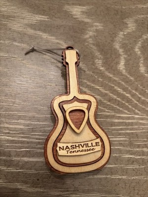Tim Weberding Carved Wood Guitar Ornament Nashville TN Tennessee Acoustic