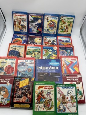 Mattel Intellivoice Voice Synthesis Module + 20 Intellivision Games Lot CIB(#B6)