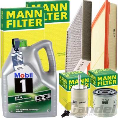 MANN INSPEKTIONSPAKET+MOBIL 0W-30 MOTORÖL passend für VOLVO V70 III T4 180 PS