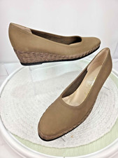 Salvatore Ferragamo Boutique Wedge Pumps Brown Nubuck Italy Sz 10 AAA w/BOX VTG