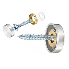 24Pcs Screw Covers Caps Stainless Steel Mirror Screws Decorative Caps for Sign