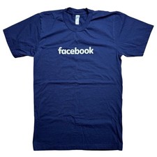 American Apparel Adult Unisex Facebook Meta Blue T Shirt Size Small Vintage