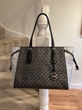 Excellent Condition Michael Kors Black And Silver Monogram Tote.