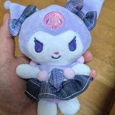 Kuroomi Plush Toy with Check Ribbon Cute Baby Doll