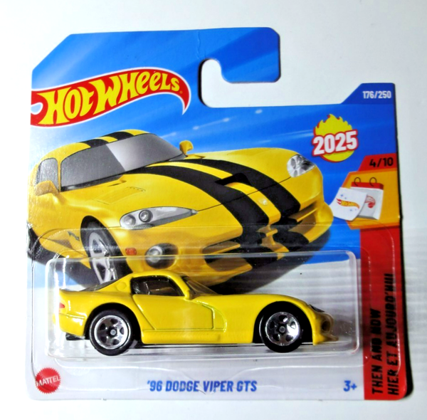 Hot Wheels - '96 Dodge Viper Gts - Gelb - Then And Now 2025 - JBB95-image