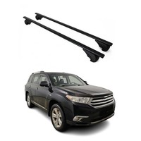DachträGer GrundträGer FüR Toyota Highlander 2007-2013 75Kg Stahl Schwarz 2 Tlg