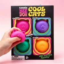 Needoh cool Cat Squishy Sensory Fidget Toy Slow Rising Stress Relief Squeeze TOY