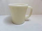 Vintage 1950's  Fire King ivory flat bottom milk glass D handle coffee mug