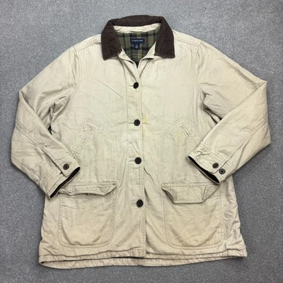 Veste Lands End pour femme grande toile de chasse marron corvée de grange vel... - Photo 1/4