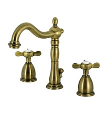 Kingston Brass KB1973BEX Essex Widespread Bathroom Faucet Antique Brass Cross