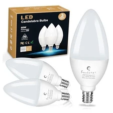  Candelabra Light Bulbs 60 3 Count (Pack of 1) 4000k Natural Daylight White